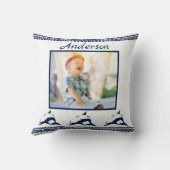 ブルードルフィン航海のネイビー写真フレーム クッション (裏面)