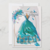 ブルードレエレガントスフローラウォーターカラーキンセアニラ 招待状 (裏面)