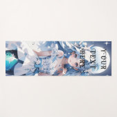 ブルードレスに青い髪を入れたマーメイドカスタム ヨガマット (正面(横))