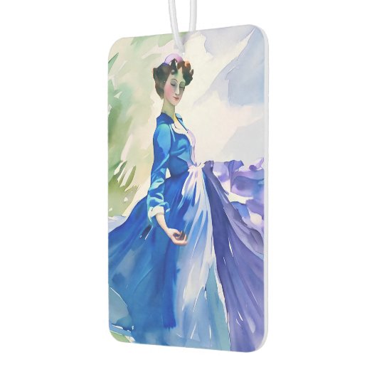ブルードレスのレディ – 水色絵を描の カーエアーフレッシュナー (左)