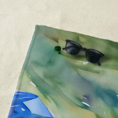 ブルードレスのレディ – 水色絵を描の ビーチタオル (インサイチュ)