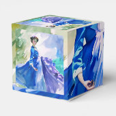 ブルードレスのレディ – 水色絵を描の フェイバーボックス (裏面サイド)