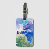 ブルードレスのレディ – 水色絵を描の ラゲッジタグ (正面縦)