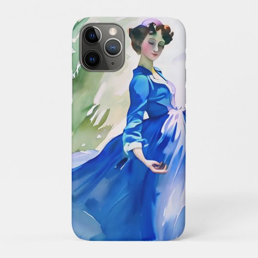 ブルードレスのレディ – 水色絵を描の Case-Mate iPhoneケース (裏)