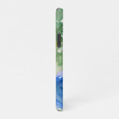 ブルードレスのレディ – 水色絵を描の iPhoneケース (右側)