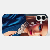 ブルードレスの美しいブロンドファッションの人形 Case-Mate iPhoneケース (裏面 (横))