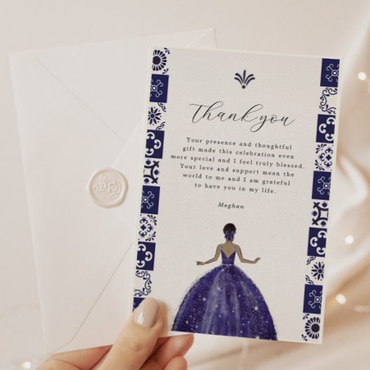 ブルードレスウォールタイルクインセアニラ サンキューカード