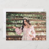 ブルードレスウォールタイルQuinceanera日付を保存 招待状 (裏面)