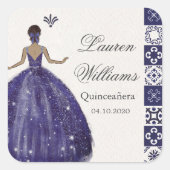 ブルードレスタイル芸術的クインセアニラステッカー スクエアシール (正面)