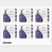 ブルードレスタイル芸術的クインセアニラステッカー スクエアシール (シート)