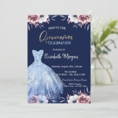 ブルードレスフローラネイビーブルーキンセニェラ 招待状 (スタンド正面)