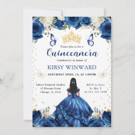 ブルードレスブラックヘアプリンセスキンセアニェラ 招待状