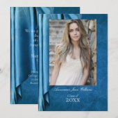 ブルードレープエレガントリー卒業発表 案内状 (正面/裏面)