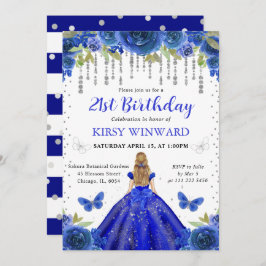 ブルードレ王室のスブロンドヘアプリンセス誕生日 招待状