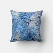 ブルードロップ抽象化 クッション (裏面)