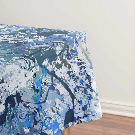 ブルードロップ抽象化 テーブルクロス (インサイチュ)