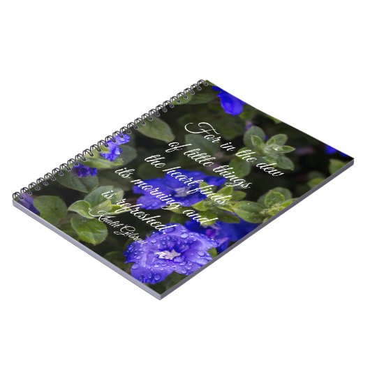 ブルードワーフモーニンググローリー感動的引用文 ノートブック (左側)