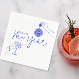 ブルードードル新年のパーティー スタンダードカクテルナプキン