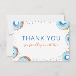 ブルードーナッツベビースプリンクルフラットサンキューカード サンキューカード