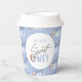 ブルードーナツスウィートワンバースデーのパーティー衣装 紙コップ (正面)