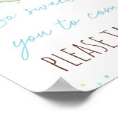 ブルードーナツソスウィート誕生日サイン ポスター (角)