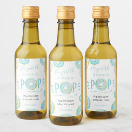 ブルードーナツベビーポップ・アートのそれが彼女のポップワインラベル ワインラベル