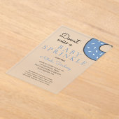 ブルードーナツベビー散水ボーイベビーシャワー アクリル招待状 (レイダウン)