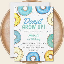 ブルードーナツ1stバースデーボーイドーナツ成長 招待状