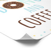 ブルードーナツ&コーヒーバー誕生日標識 ポスター (角)