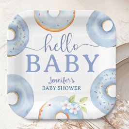 ブルードーナツ ハロー ベイビー シャワーブランシュ ペーパープレート
