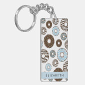 ブルードーナツ,ブラウンドーナツ,ふりかけ,あなたの名前 キーホルダー (正面左)
