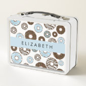 ブルードーナツ,ブラウンドーナツ,ふりかけ,あなたの名前 メタルランチボックス (裏面)