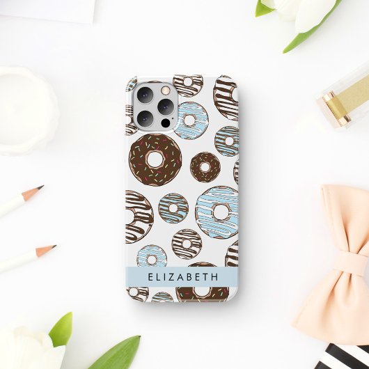 ブルードーナツ,ブラウンドーナツ,ふりかけ,あなたの名前 Case-Mate iPhoneケース