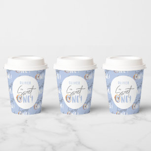 ブルードーナツ、1歳の誕生日パーティー衣装  紙コップ