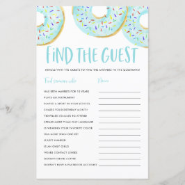 ブルードーナツFind the Guest Baby Shower Game