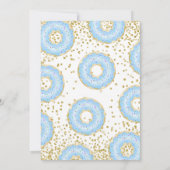 ブルードーナツOhベビーツインボーイズ赤ちゃんシャワー 招待状 (裏面)