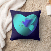 ブルードーブオブザスカイハート クッション (ブランケット)