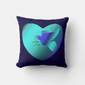 ブルードーブオブザスカイハート クッション (正面)