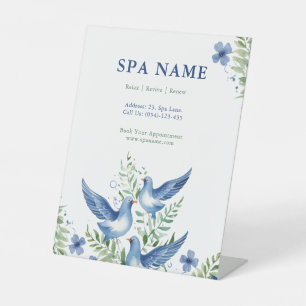 ブルードーブセレニティ平和的カスタムスパ 台座サイン