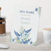 ブルードーブセレニティ平和的カスタムスパ 台座サイン (インサイチュ)