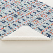 ブルーナイテッドのクリスマスセーターのトナカイ模様 シェルパブランケット (3/4)