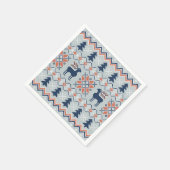 ブルーナイテッドのクリスマスセーターのトナカイ模様 スタンダードカクテルナプキン (角)