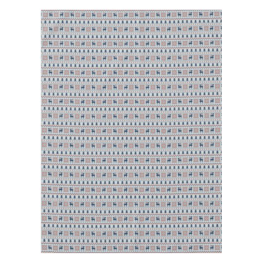 ブルーナイテッドのクリスマスセーターのトナカイ模様 テーブルクロス (正面)