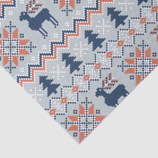 ブルーナイテッドのクリスマスセーターのトナカイ模様 薄葉紙 (詳細)