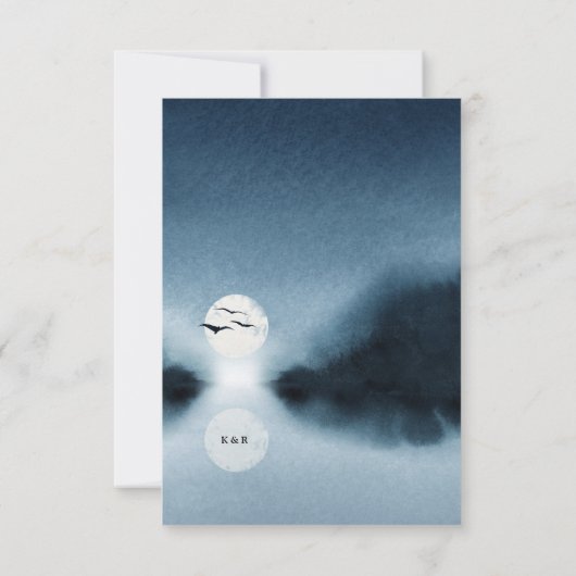 ブルーナイトウォーターカラー景観保存日 招待状 (裏面)