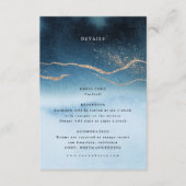 ブルーナイトウォーターカラー結婚ランドスケープ詳細 エンクロージャーカード (正面)