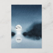 ブルーナイトウォーターカラー結婚ランドスケープ詳細 エンクロージャーカード (裏面)
