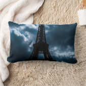 ブルーナイトエッフェルタワーパリトラベフランスのル ランバークッション (ブランケット)