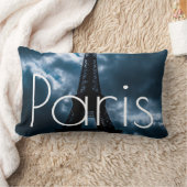 ブルーナイトエッフェルタワーパリフランストラベル ランバークッション (ブランケット)