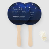 ブルーナイトシルバーメイスンジャー結婚ストリングライツ ハンドファン (正面&裏面)